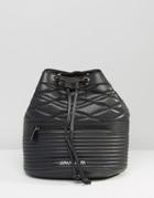 Armani Jeans Quilted Drawstring Backpack - Black