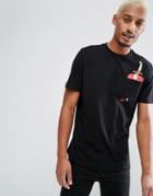 Asos Halloween Relaxed T-shirt With Heart Dagger Print And Pocket - Black