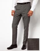 Asos Slim Fit Smart Pants In Mid Gray