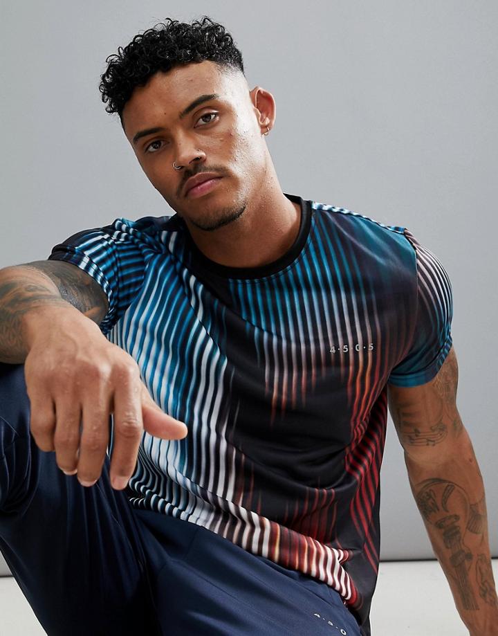Asos 4505 T-shirt With All Over Abstract Print - Multi
