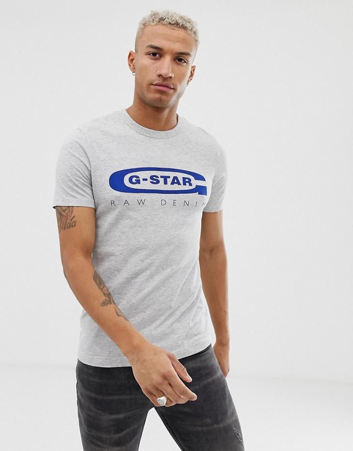 G-star Graphic 4 Chest Logo Slim Fit Organic Cotton T-shirt In Gray - Gray