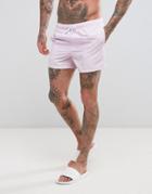 Asos Swim Shorts In Pale Pink Short Length - Pink