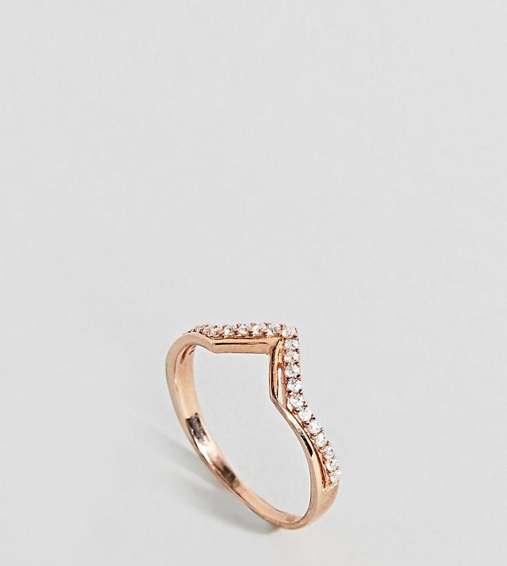 Kingsley Ryan Rose Gold Plated Pave Arrow Ring - Gold