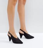 New Look Wide Fit Black High Vamp Cone Heel Shoe - Black