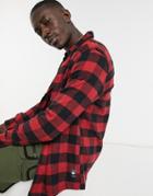 Bershka Buffalo Check Shirt In Red