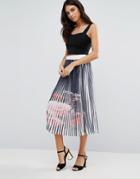 Pussycat London Floral Print Skirt - Black