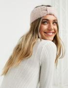 My Accessories London Knitted Headband In Pink
