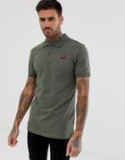 Blend Slim Fit Polo With Lips Embroidery - Green