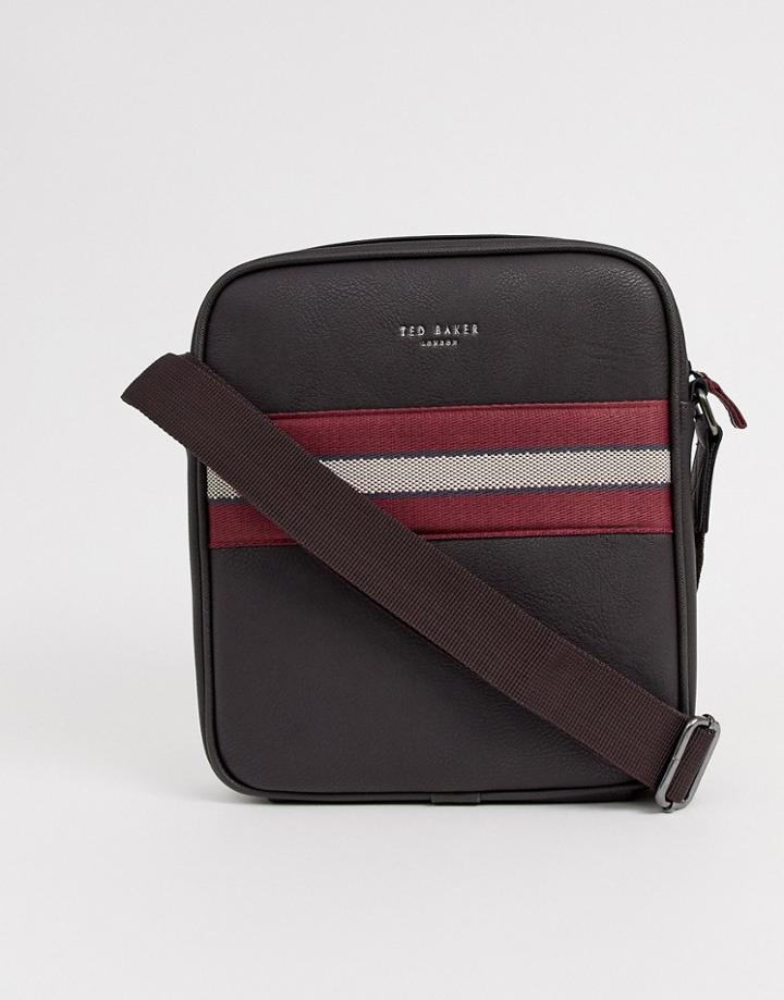 Ted Baker Neeve Webbing Flight Bag In Brown