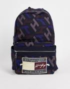 Tommy Hilfiger Signature Monogram Print Backpack In Multi