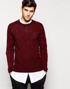 Asos Cable Sweater - Burgundy