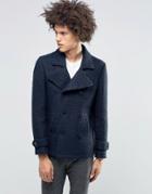 Feraud Premium Textured Knitted Coat - Navy