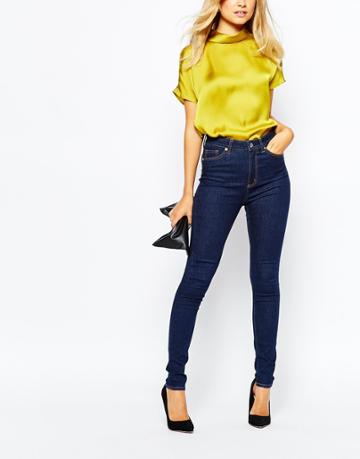 Monki High Waisted Skinny Jean - Navy