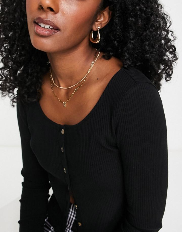 Glamorous Chunky Square Hoop Earrings In Gold