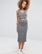 J.o.a High Rise Midi Skirt Co-ord - Gray