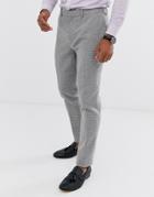 Asos Design Wedding Super Skinny Suit Pants In Gray Micro Houndstooth - Gray