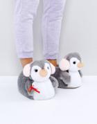 Asos Nippy Penguin Slippers - Gray