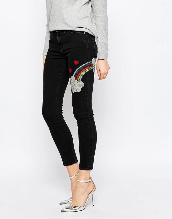 Love Moschino Rainbow Print Jeans - Bk1