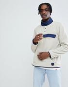 Herschel Supply Co Overhead Fleece Sweat Contrast Collar In Beige - Beige