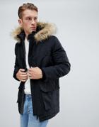 New Look Traditional Parka Jacket In Black - Black