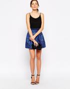 Ax Paris Boutique Jacquard Mini Skirt - Blue