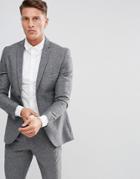 Jack & Jones Premium Slim Tweed Suit Jacket - Gray