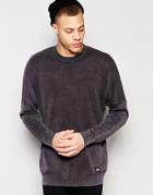 Cheap Monday Crew Sweater Combine Knit Cut & Sew Sleeve In Black - Moon Black