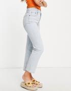 Abercrombie & Fitch Straight Leg Jeans In Light Wash-blue