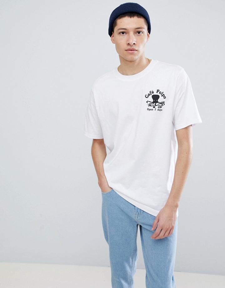 Weekday Frank Cafe Polpo T-shirt - White
