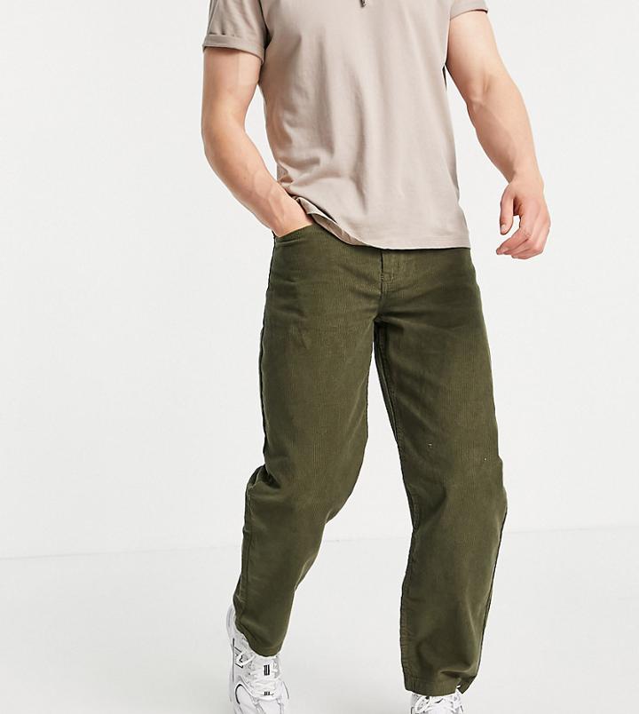 New Look Original Fit Cord Jeans In Khaki-green