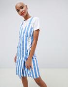 Ichi Stripe Wrap Dress With Zip Fastening - Multi