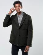 Devils Advocate Knitted Lined Jacket Coat - Green