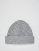 Asos Cashmere Beanie In Gray - Gray