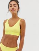 Weekday Resort Capsule Bikini Crop Top In Yellow - Yellow