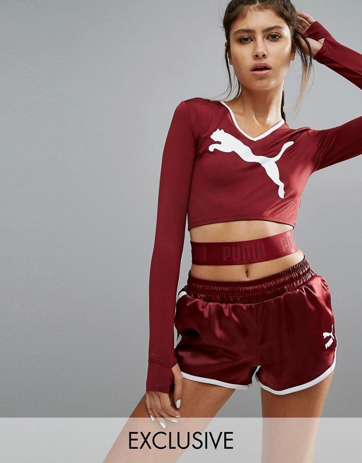 Puma Exclusive To Asos Active Crop Top - Navy