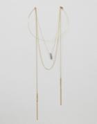 Orelia Rough Cut Stone Layered Choker Necklace - Gold