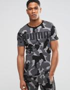 Puma Longline Muscle Fit Camo T-shirt In Gray - Gray