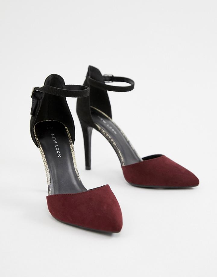 New Look Court Shoe With Snake Detail - Black