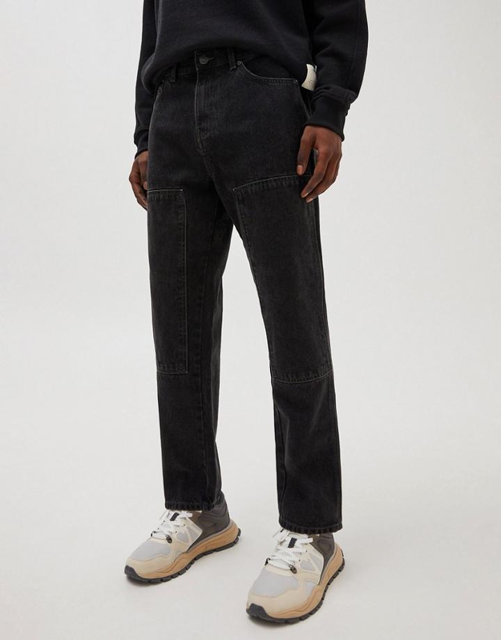 Pull & Bear Carpenter Jeans In Black