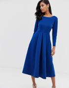 Closet Midi Skater Dress - Blue