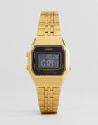 Casio La680wega-1ber Mini Digital Black Face Watch-gold