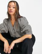 Object Checky Collar Detail Blouse In Gingham-multi