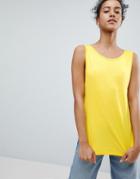Asos Sleeveless Top With Scoop Back - Yellow