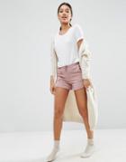 Asos Sweat Shorts With Patch Pockets - Pink