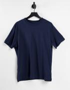 Weekday Relaxed T-shirt In Dark Blue-blues