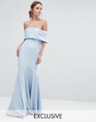 Jarlo Bandeau Maxi Dress With Fishtail - Blue
