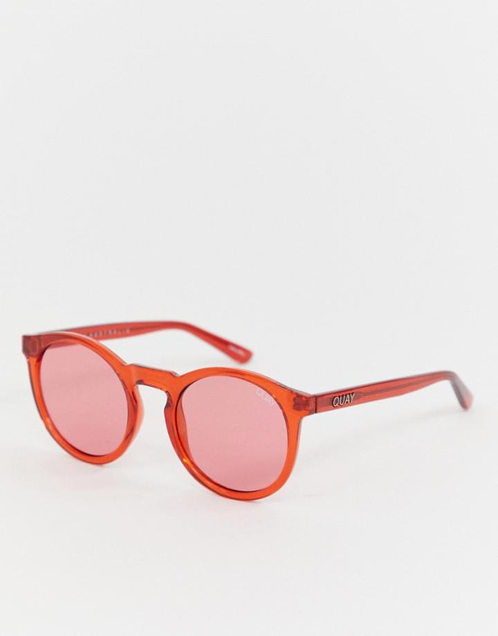 Quay Australia Red Tinted Round Sunglasses