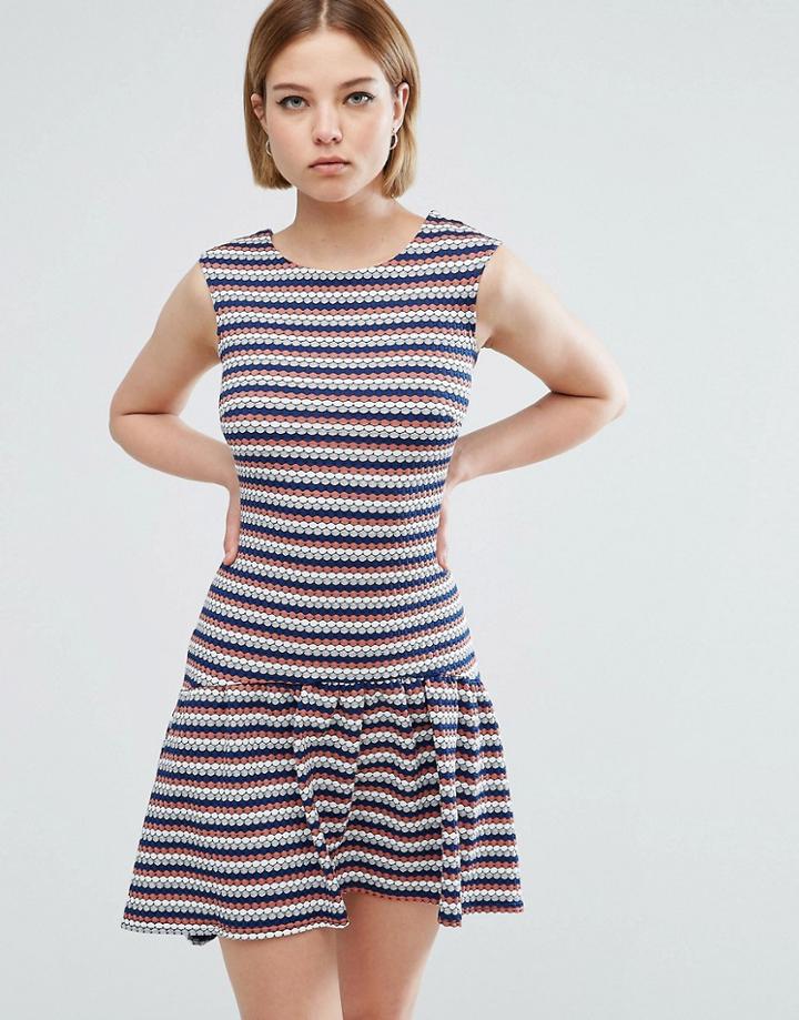 Closet London Hi Lo Striped Dress - Multi