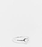 Asos Design Sterling Silver Ring In Open Heart Design
