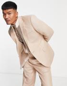 Asos Design Slim Suit Jacket In Gold Hi-shine Shimmer